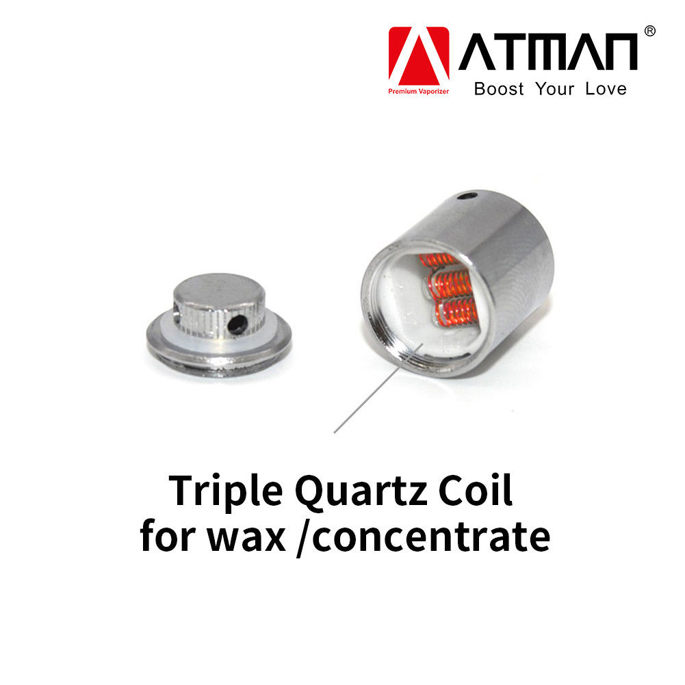 Atman Owar Wax/Dab/Concentrate Vaporizer Pen Triple Quartz Coil Replacement Accossory 2pcs In One Pack